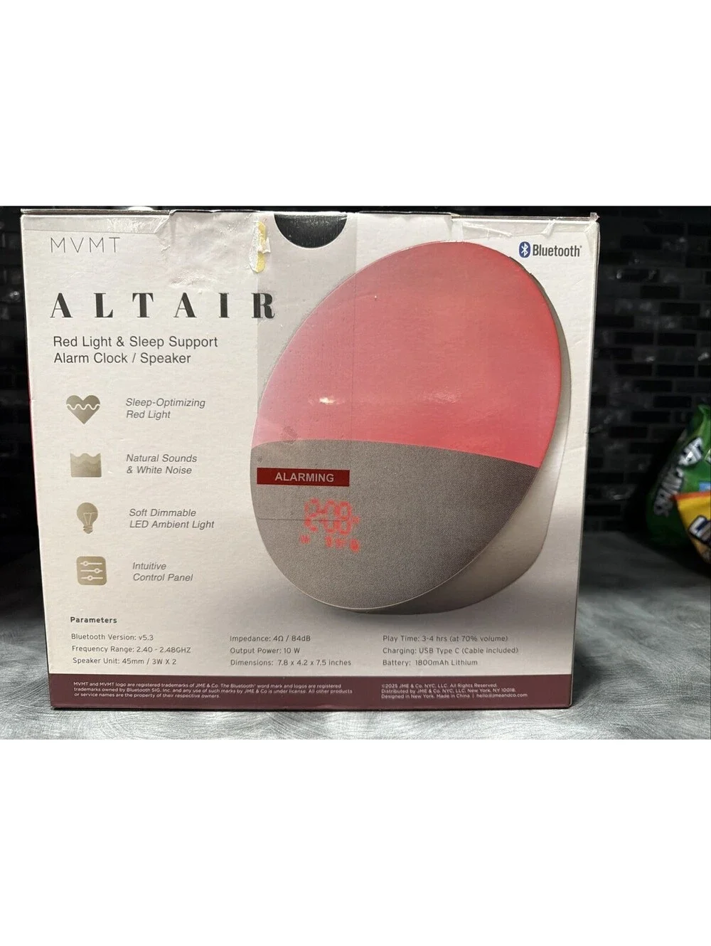 MVMT Altair Red Light Sleep Alarm Clock / Speaker / Ambient Light/Natural Sounds